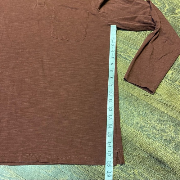 Pact Field Midweight Slub Long Sleeve Polo 100% Organic Cotton Men's Size Large - Picture 10 of 10